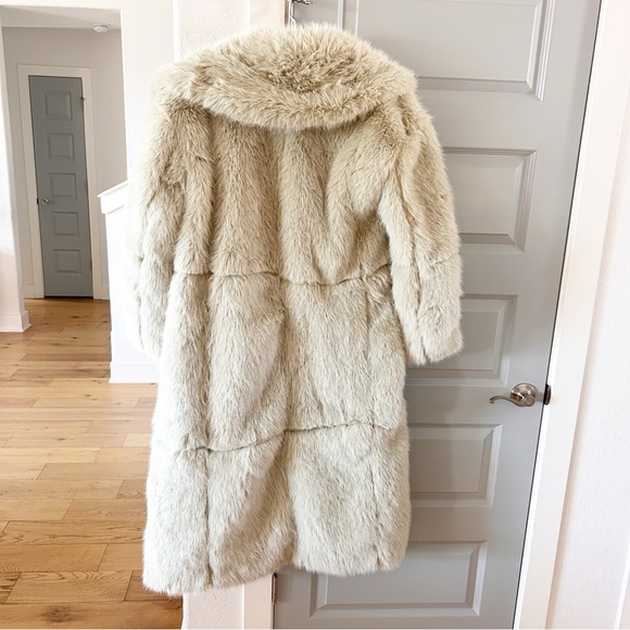 NWT Free People Shoreditch Faux Fur Maxi Top Coat Pistachio - Picture 7 of 7